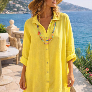 Robe en lin col chemise Charlie